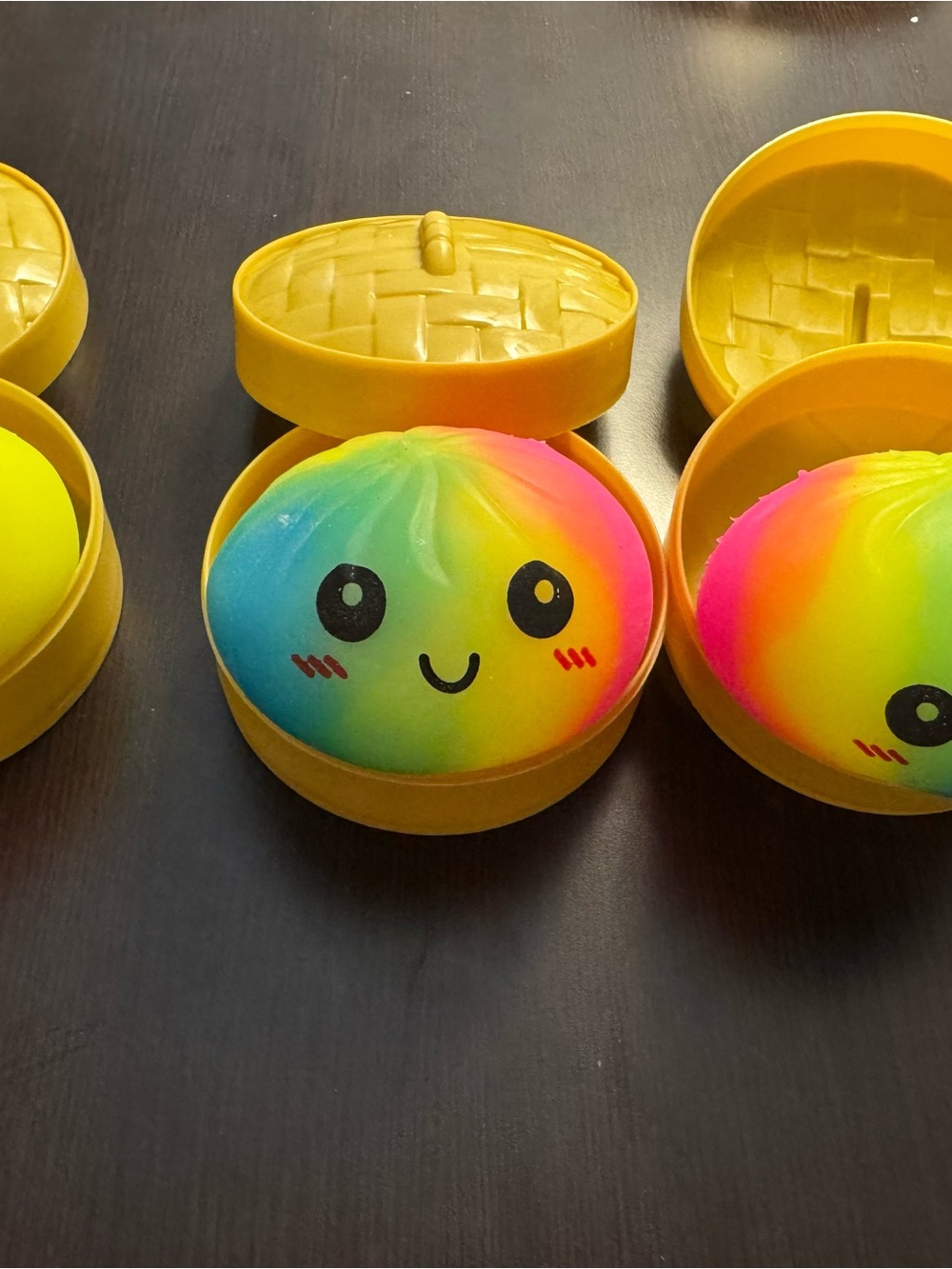 & Other Stories Rainbow Smiley Squishy in Yellow Case